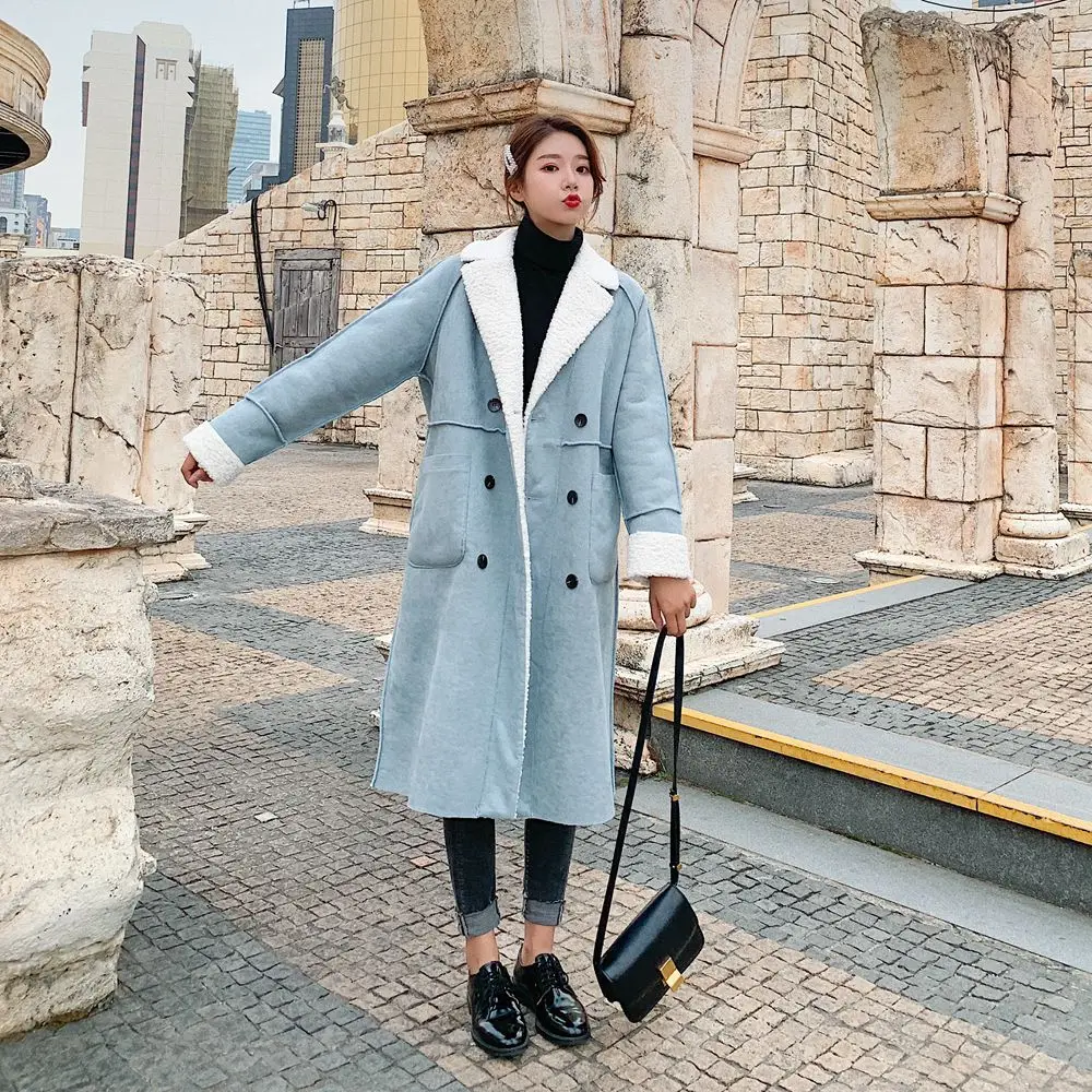 

Photo Shoot Both Sides Wear Jacket 2019 Winter New Style Retro Laziness-Style Suede Fur Lambs Wool Overcoat