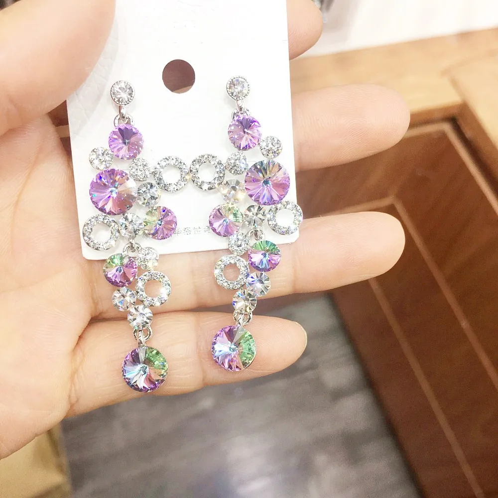 Роскошные серьги chandier Ms Betti с кристаллом из австрийского для свадебных