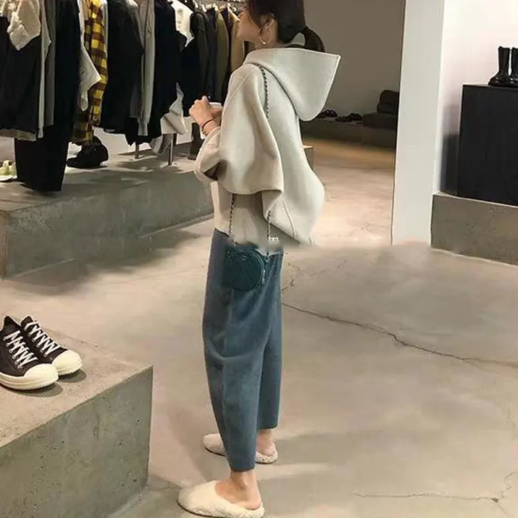 

Short-height Early Autumn WOMEN'S Dress Early Autumn Collocation Significantly Higher Hoodie Loose Pants Tops Graceful Pants Two