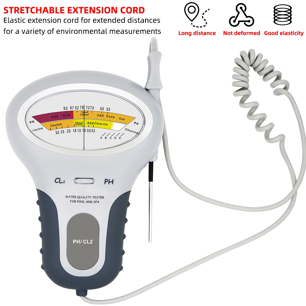 H718542685c384c58b7f78b8927a2913bK 2 in 1 Chlorine Meter PH Chlorine Tester PC-101 Level Portable Digital PH Meter Water Quality Pool Spa Analytical Instruments Mallzona