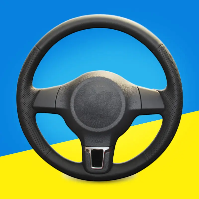 Автомобильная Оплетка на руль для Volkswagen VW Golf 6 Mk6 Polo MK5 2010 2013Q Оригинальные кожаные