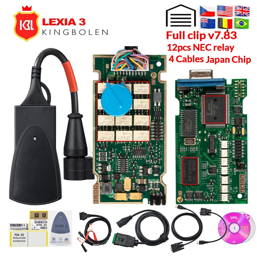 Lexia 3 PP2000 полный чип Diagbox V48/V25 OBDII диагностический инструмент SW V7.83 FM 921815C/921815B Lexia3 OBD2 для Citroen для peugeot