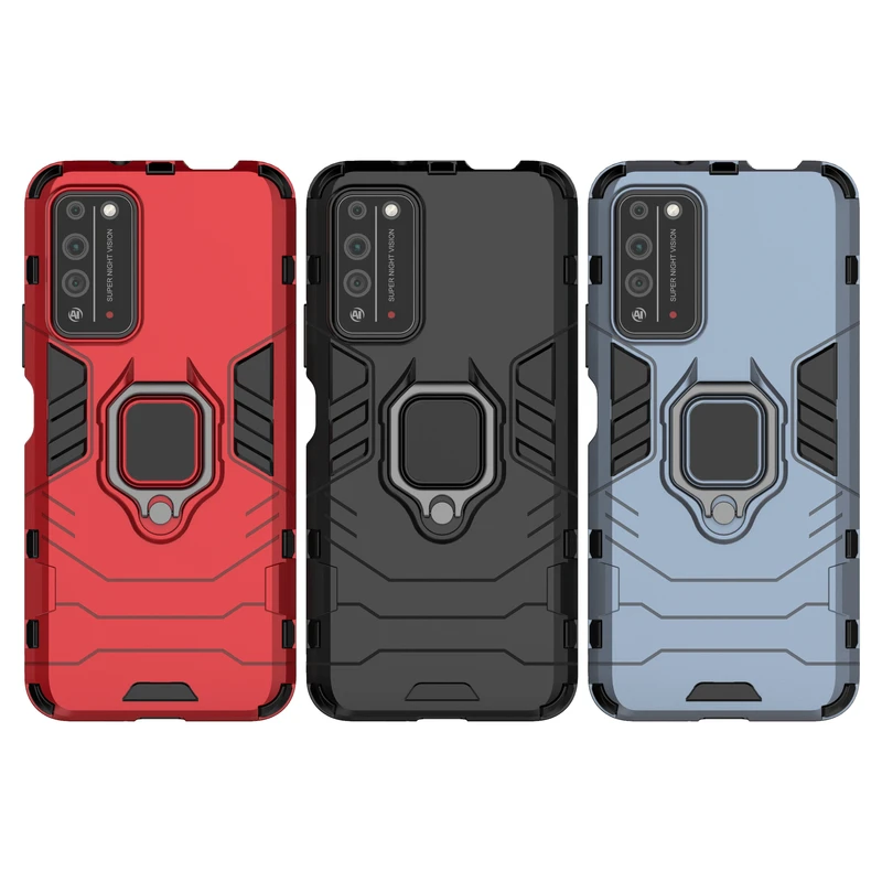 

Honor X10 5G Case Luxury TPU Silicon Shockproof Phone Case For Huawei Honor X10 5G Magnetic Metal Ring Kickstand Armor Cover