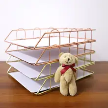 2 шт. офисных принадлежностей металлический поднос с надписями золотой цвет розового золота может быть сложен для размещения в офисе