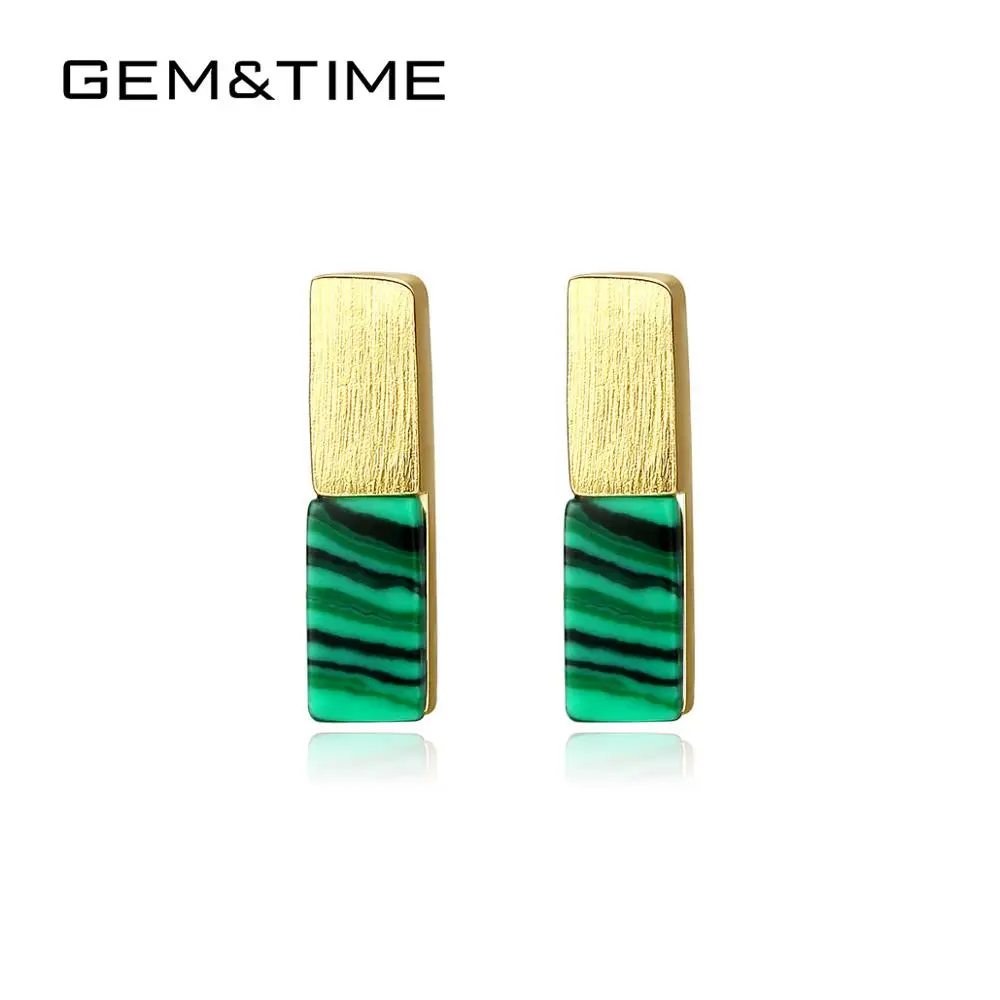 Gem&Time серьги-гвоздики в стиле ретро из стерлингового серебра 925 пробы с кистями для женщин, бирюзовое ювелирное изделие SE0378