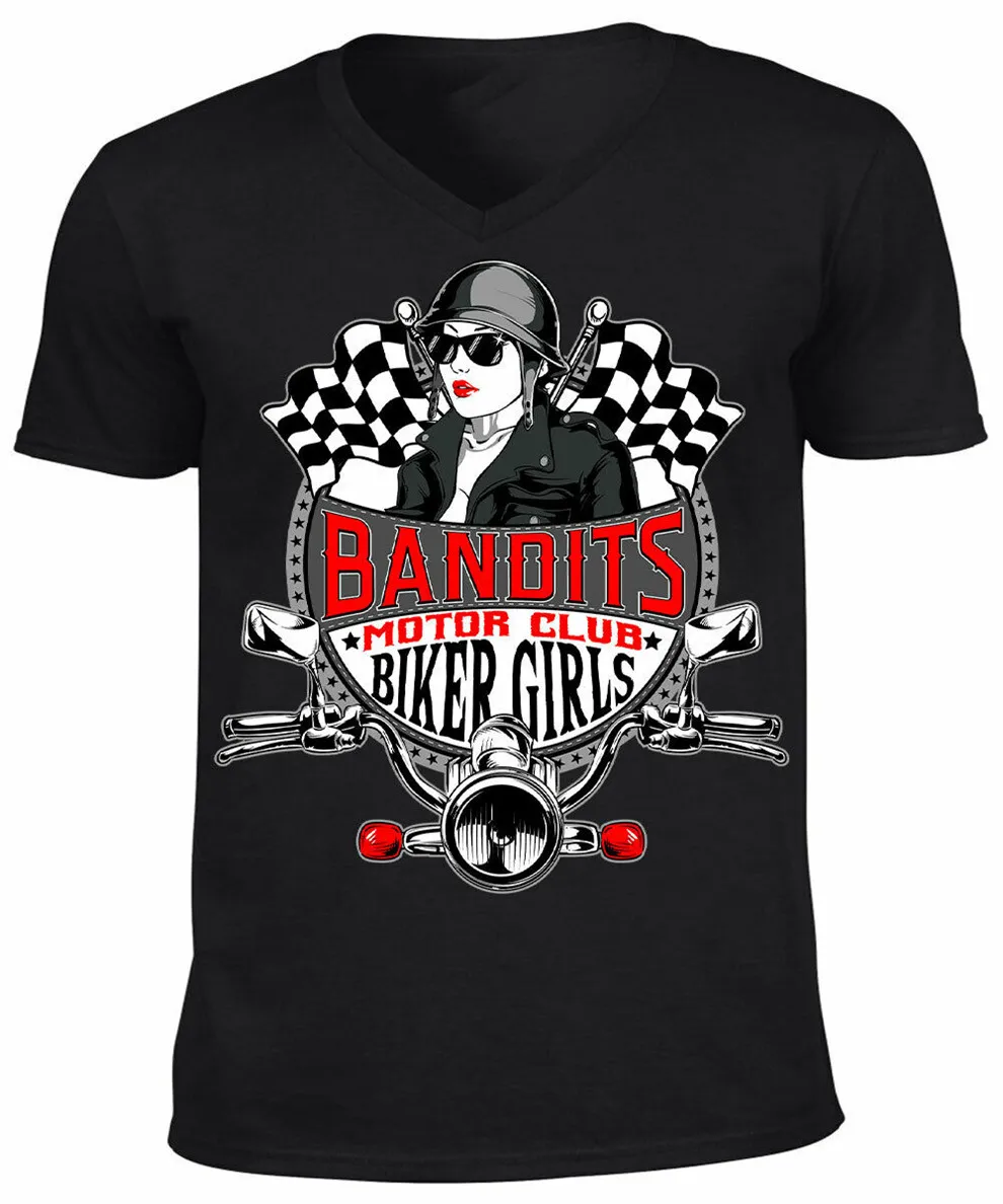 Бандиты Camiseta мото-Нинья мотоклуба Rider Hombre Куэльо En V Популярные Tagless футболка |