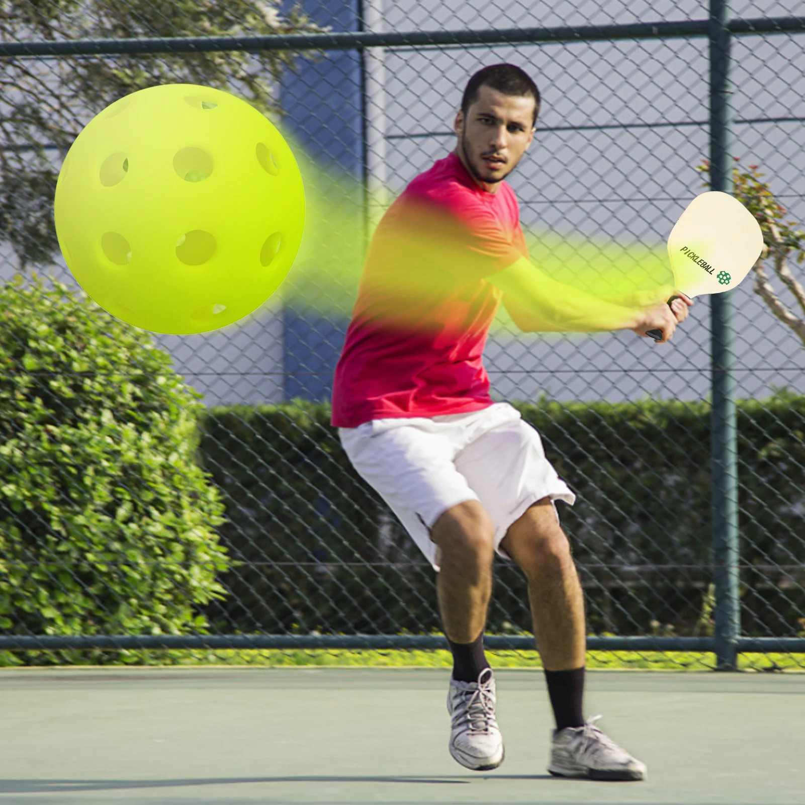 6/12pcs Pack Durable Outdoor Pickleball Balls 40 Holes Training Pickleball Accessories 74mm Standard Pickle Ball Balls