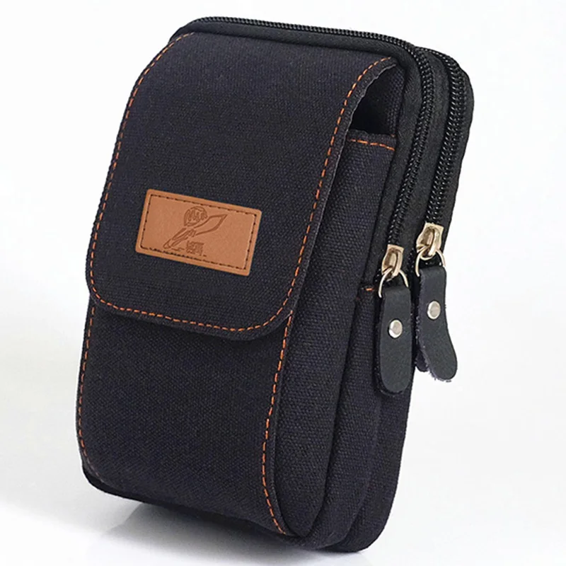 Men's Belt Bag Canvas Material British Casual Retro Style High Quality Multifunctional Large Capacity Design afbeelding