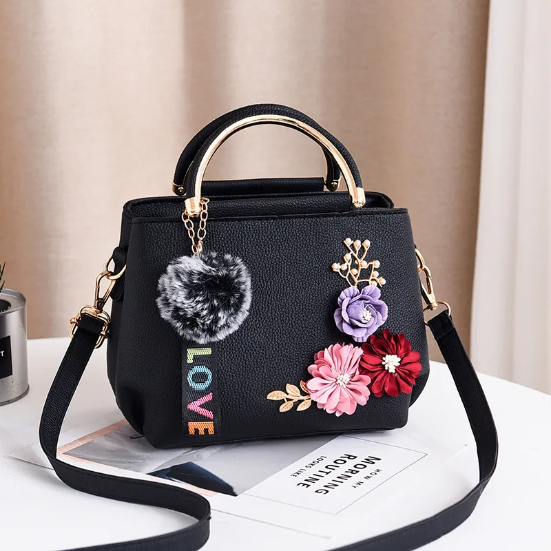 

[] Imitation Flowers WOMEN'S Bag Korean-style Fashion Simple Square Sling Bag Trend Crossbody Bag Handbag Mom