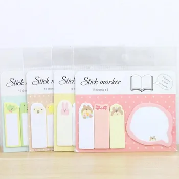 

1pc Cartoon Plan Sticker Paper Memo Pad Adhesivas Classification Sticky Notes Office School Supplies Stationery Page Flags