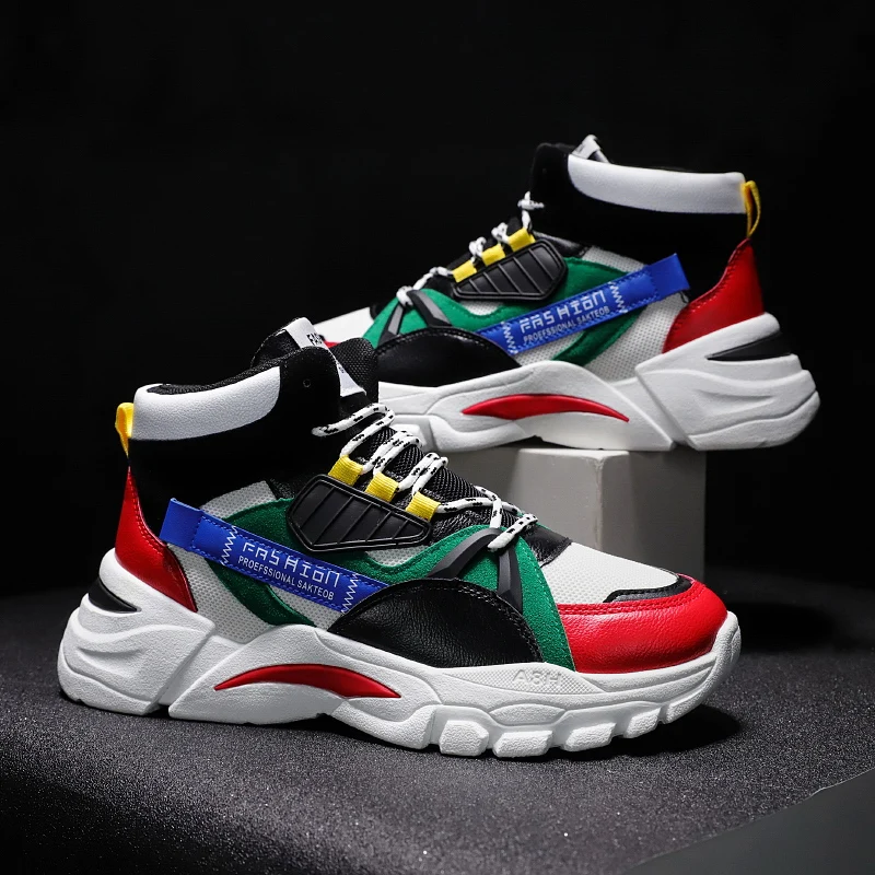 

Autumn 2019 Tenis High Quality Casual Shoes Men Fashion Trend Sneakers Breathable Mesh High top Male Krasovki Chaussure Homme