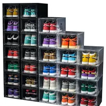 6-12 sztuk duże pudełko na buty wieżowych wyświetlacz szuflada schowek pięty przypadku szafka Sneaker plastikowy Organizer szafa domowa organizator