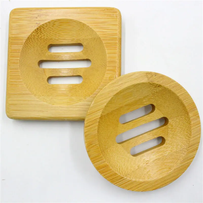 

Natural Wooden Bamboo Tray Box Bath Container Soap Dish Shower Plate Holder UK