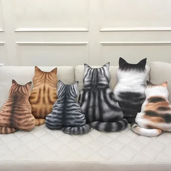 

New Fashion Cute Animal Cartoon Plush Stuffed Pillow Cushion Gift For Kids Boys Girls Soft Cat Back Shadow Plush Home Pillow