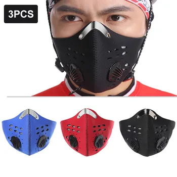 

3pc Dust Mask + 6pcs Filter Gasket Respirator PM2.5 Dustproof Safety Mask Washable Breathable Outdoor Running Earloop Mouth Mask