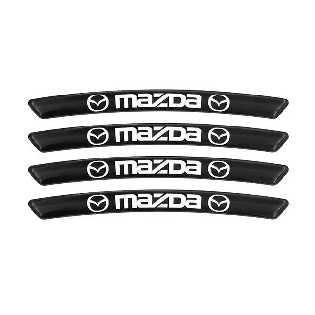 4Pcs Car Sticker Sports Font Car Body Sticker Auto Door Rims Wheel Hub Decal For Mazda 2 3 5 6 M5 Ms CX-4 CX-5 CX-9 Accessories black