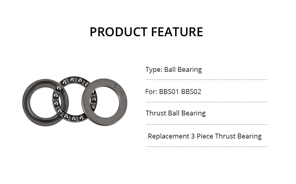 Excellent Thrust Ball Bearing for Bafang BBS Ball Bearing For Bafang Motor BBS01B BBS02B Kit Replacement 3 Piece Thrust Bearing 2