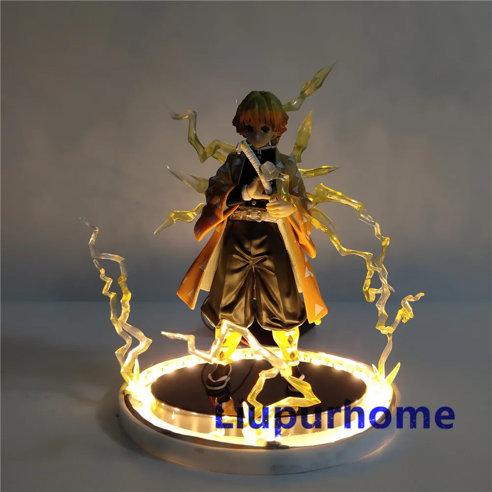 Demon Slayer Agatsuma Zenitsu светодиодный светильник аниме ночной Светильник ПВХ Рисунок Настольная лампа для мальчиков Рождественский подарок Kimetsu no Yaiba лампы
