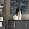 Creativity White Ceramic Vase Golden Branches Flower Arrangement Hydroponics Modern Home Decoration Wedding Flower Vase 3