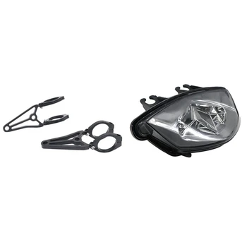 

1 Pcs Motorcycle Sequential LED Tail Lights Lens Brake Rear & 2 Pcs Refitting Front Shock Absorption Headlight Bracket