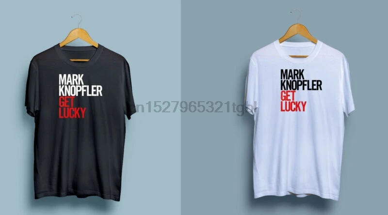 Черно-белая футболка с надписью MARK KNOPFLER-Get Lucky Размеры S-5XL d |