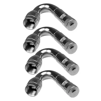 

4Pcs Professional 45 Degree Brass Air Tyre Valve Stem with Extension Adapter for Car Truck Motorcycle(Silver)