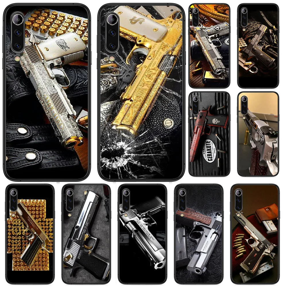 Чехол для телефона Eagle 24K Gold Guns Xiaomi Mi 6 8 A1 Note3 A2 9 CC9 9T A3 MIX 2 2S 3 Lite SE Pro черный