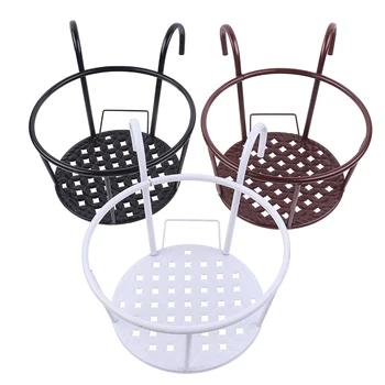

1pc White/black/brown Flower Pot Shelf Iron Wall Mounted Decoration Iron Frame Hanging Flower Pot Decor