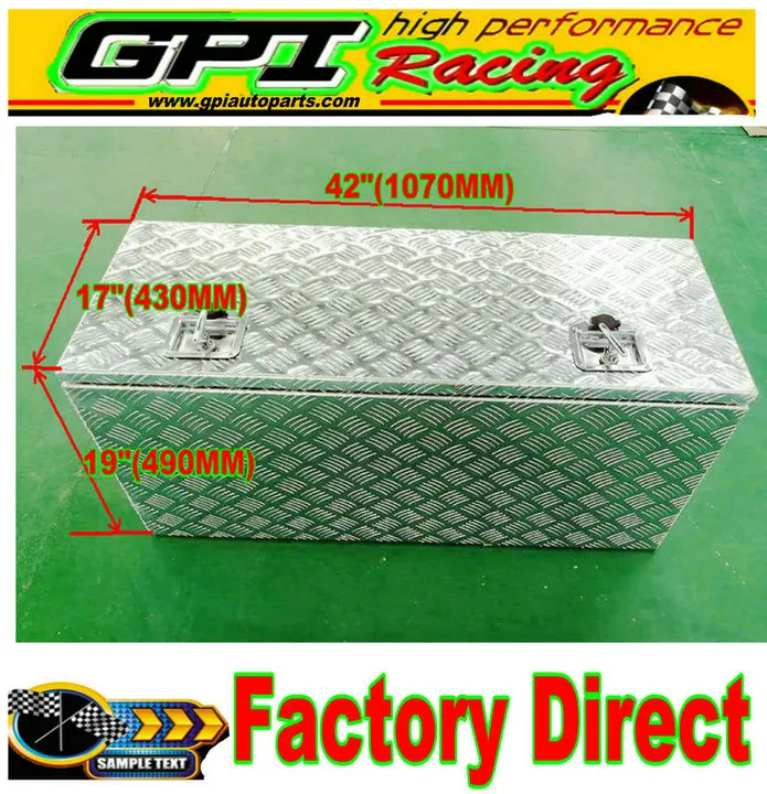 42x17x19inch Алюминиевый кузов пикапа Camper ящик для инструментов сумка для хранения под панельным прицепом - Цвет: 42x17x19inch
