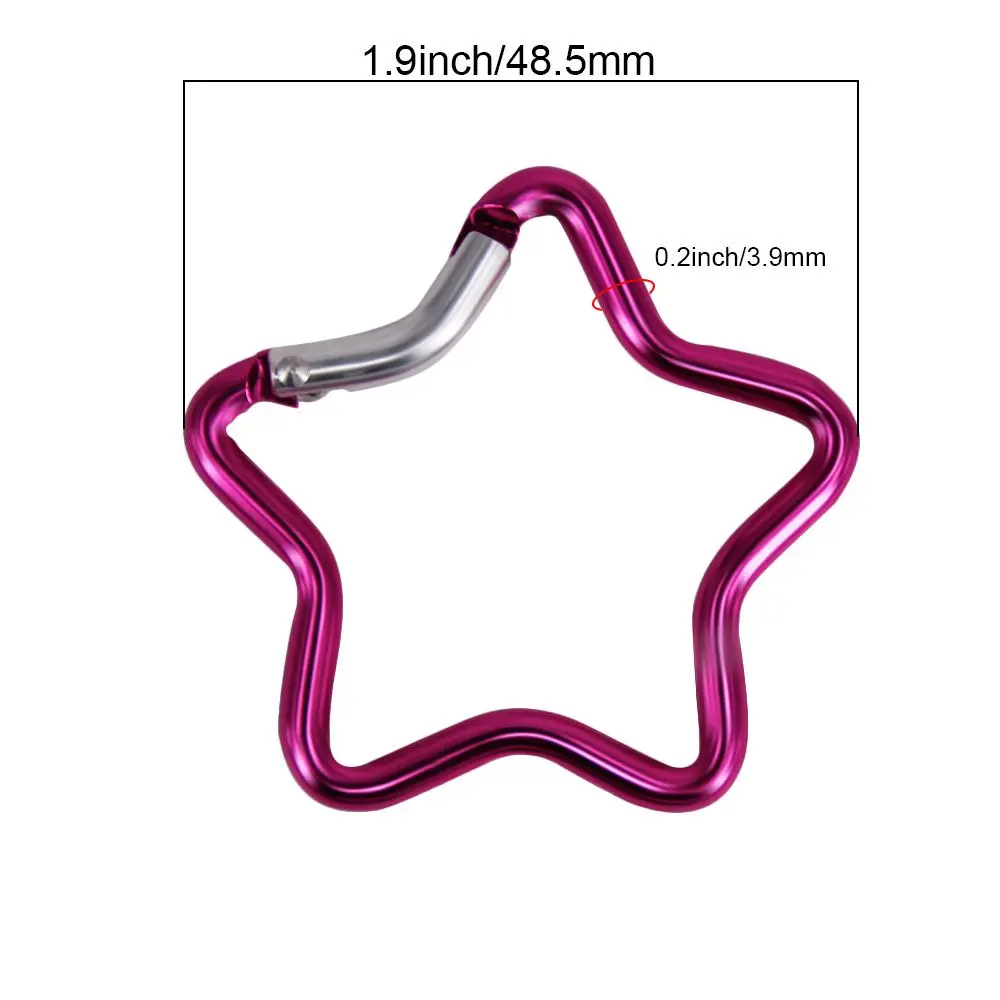 Five-pointed Star Shaped Aluminum Carabiner Key Chain Clip 1/3/5 Pcs