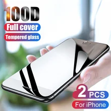 2 шт 100D изогнутое защитное закаленное стекло для iPhone 7 6 8 6S Plus Защита экрана для iPhone X XR XS 11 Pro Max стекло