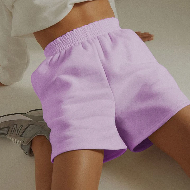 Biker Shorts Women Summer Sexy High Waist Stretch Short Pant Purple