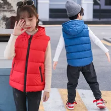 Стиль, плотный детский хлопковый жилет с капюшоном, средний и большой размер, для мужчин и женщин, детская одежда, хлопковый жилет, пальто