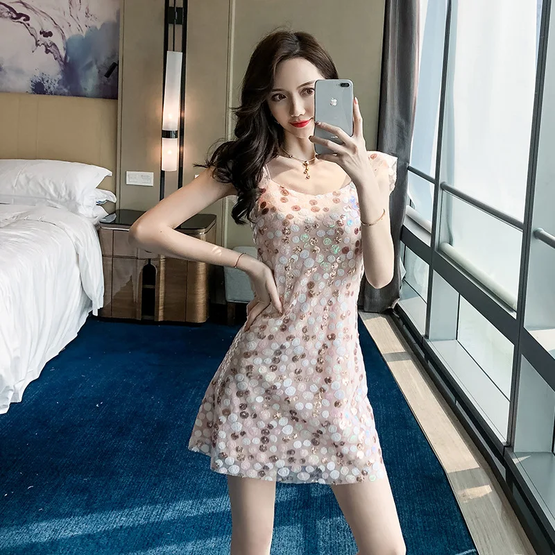 

2019 New Style Immortal of Polka Dot Strapped Dress Women's Summer