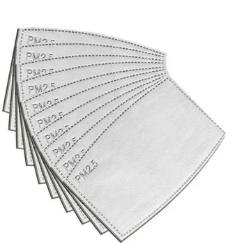 

100pcs New 5 layer PM2.5 Filter Activated Carbon Filter For Adult Air Purifying Face Mask Filters