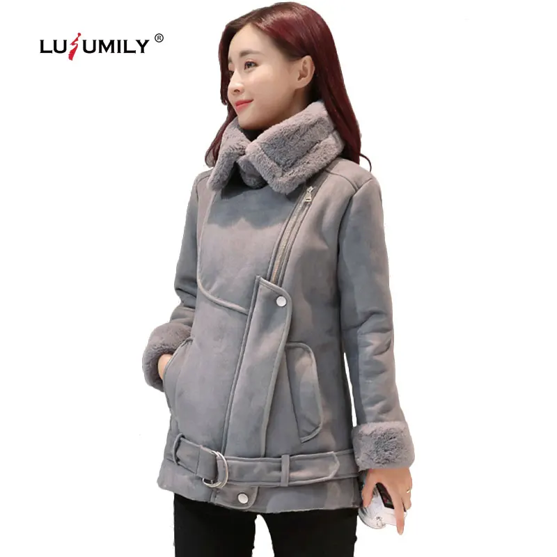 Зимние женские парки Lusumily из искусственного меха модная женская короткая куртка