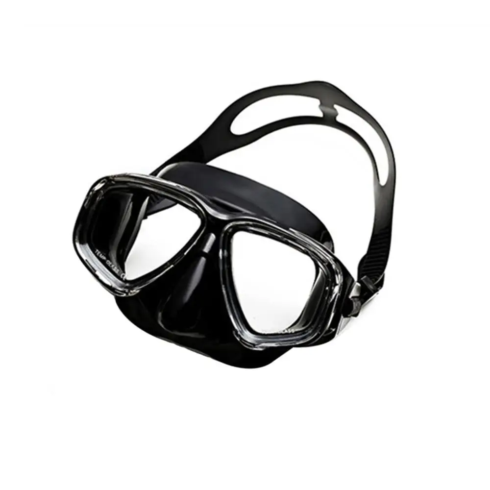 AM-308 Adult Double Layer Waterproof Anti-fog Transparent Silicone Large Area Diving Mask Goggles Swimming Accessories New - Цвет: Черный