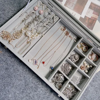 

Dustproof cosmetic bag storage box large capacity special purpose bag earrings necklace storage box jewelry
