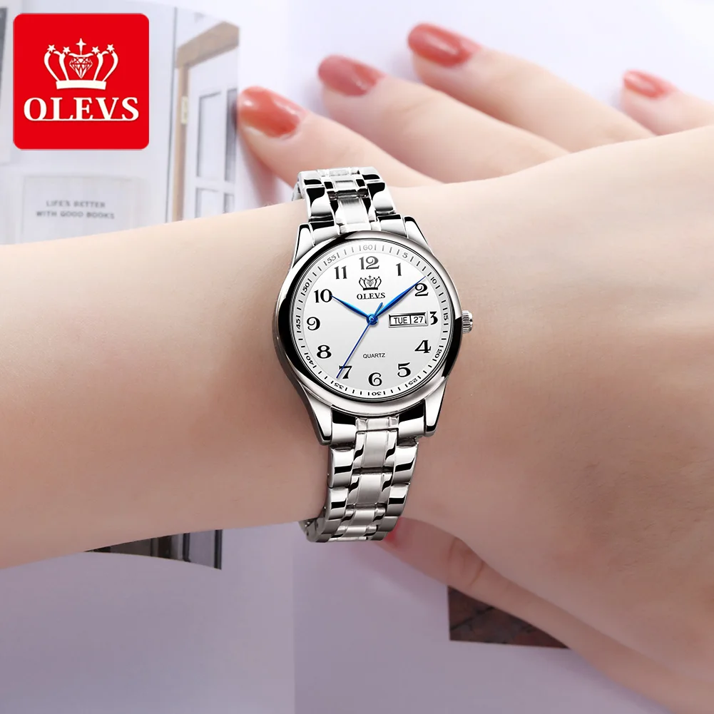OLEVS Quartz Watch Women Fashion Ladies Watches Wrist Waterproof Stainless Steel Women Watches Luxury Montre Femme 5567 2