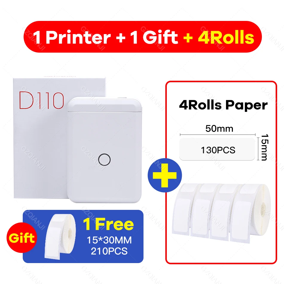 mini printer for android phone Niimbot D110 Mini Portable Thermal Label Printer Paper Roll Hangul Bluetooth Label Printer Sticker Pocket Barcode Printer D11 0 mini printer for laptop Printers