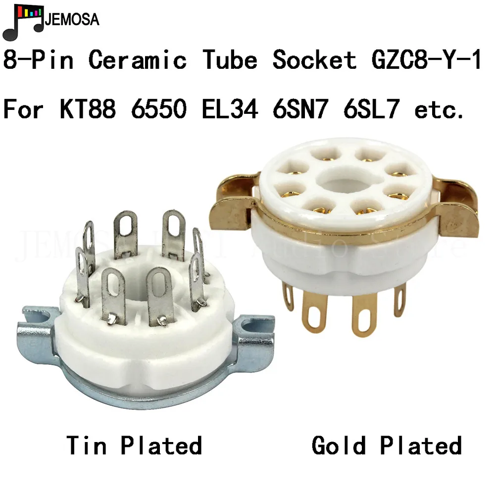 1pcs Amptata 8pin Tube Socket Octal Gold EL34 6SN7 - Foto 2