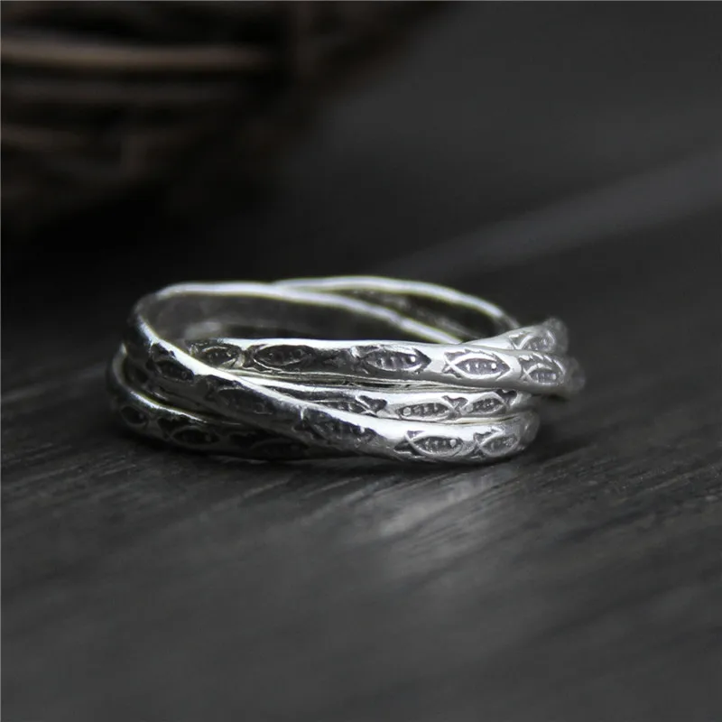 Fyla Mode 999 серебряные кольца, подарки, винтажные резные Многослойные тайское серебрянное кольцо, ювелирное изделие, ширина 5,5 мм, вес 4,20 г