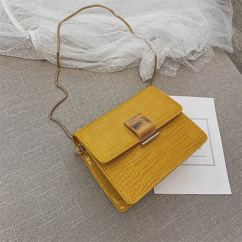 

New Type of Crocodile Chain Bag with Skewed Slip in Summer and Fresh Single Shoulder Bag