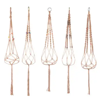 

Purely Hand Knitting Natural Fine Cordage Indoor Balcony Garden Decor Flower Pot Pant Hanging Hemp Rope