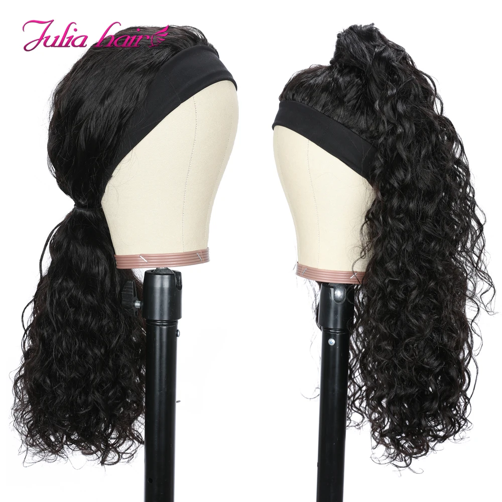 Brazilian Water Wave Headband Wig Easy to Install Glueless Human Hair Wigs 150% Density Ali Julia Virgin Hair Scarf Wig (9)