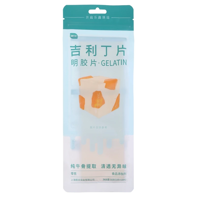 50g 10 Large Sheets of Halal Silver Leaf Gelatine Beef Gelatin Leaves for Cooking Mousse Cake Jelly Dessert Mix | Дом и сад