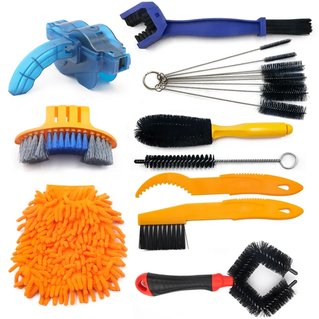 Ensemble d'outils de lavage de vélo, Kit de nettoyage de vélo, nettoyeur de chaîne vtt, brosses à récurer, équitation en plein air, outil d'entretien du cyclisme, accessoires 1