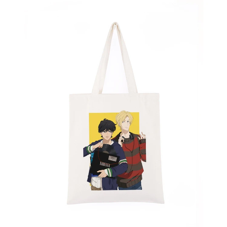 Banana Fish Anime Fashion Canvas Bag Shopper Harajuku Goth Punk Large Capacity Women's bag Casual Handbag Vintage Shoulder Bag 