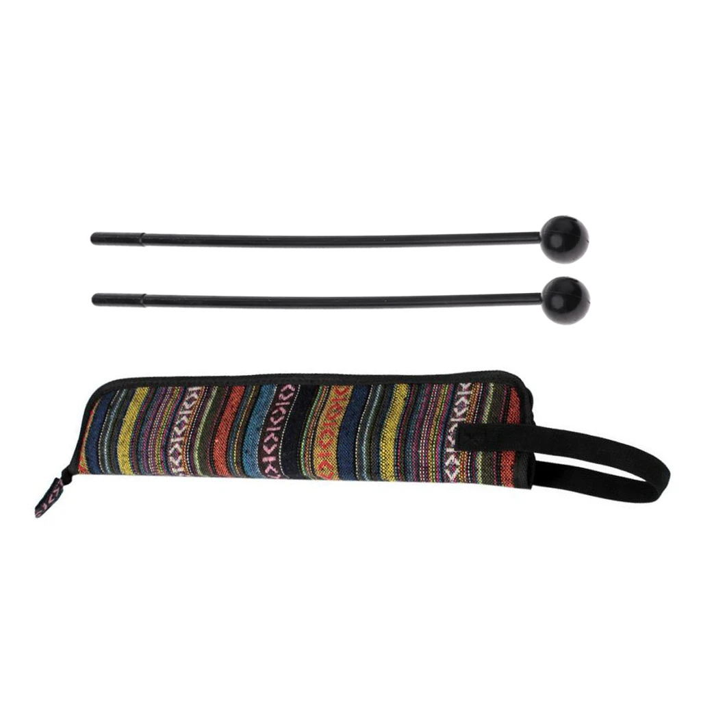 2pcs Percussion Mallet Sticks for Bells Xylophones Mbira Marimba with Bag