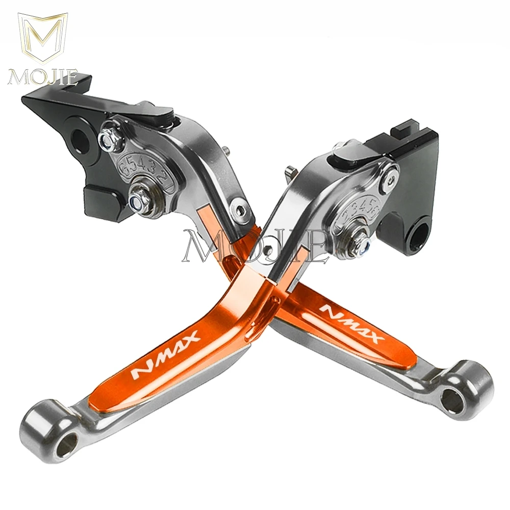 Для YAMAHA NMAX 155 NMAX155 NMAX 125 NMAX 150 N-MAX 125 155- Мотоцикл с ЧПУ регулируемые складные тормозные рычаги сцепления - Цвет: Titanium Orange